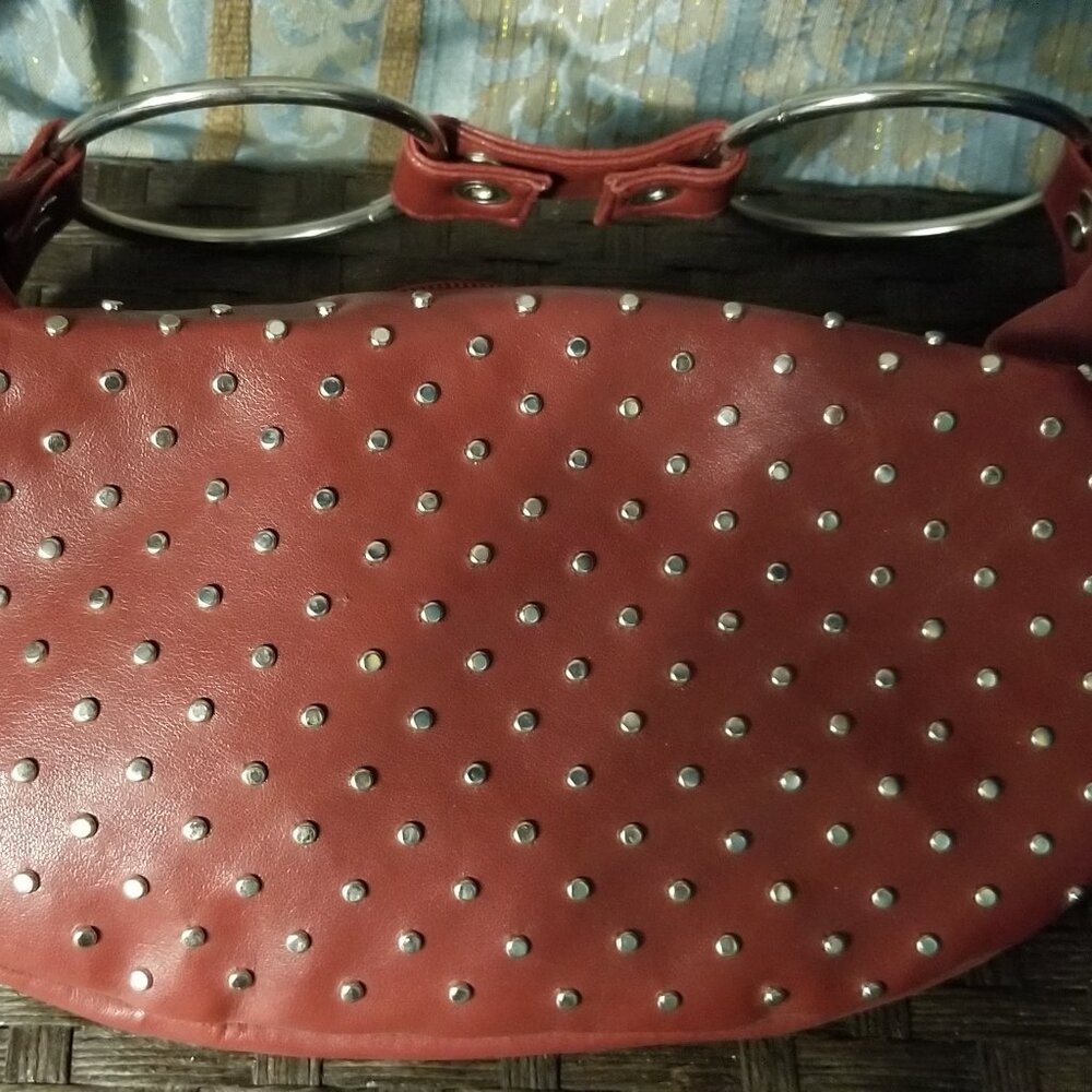 Red Studded Handbag - Picture 4 of 4